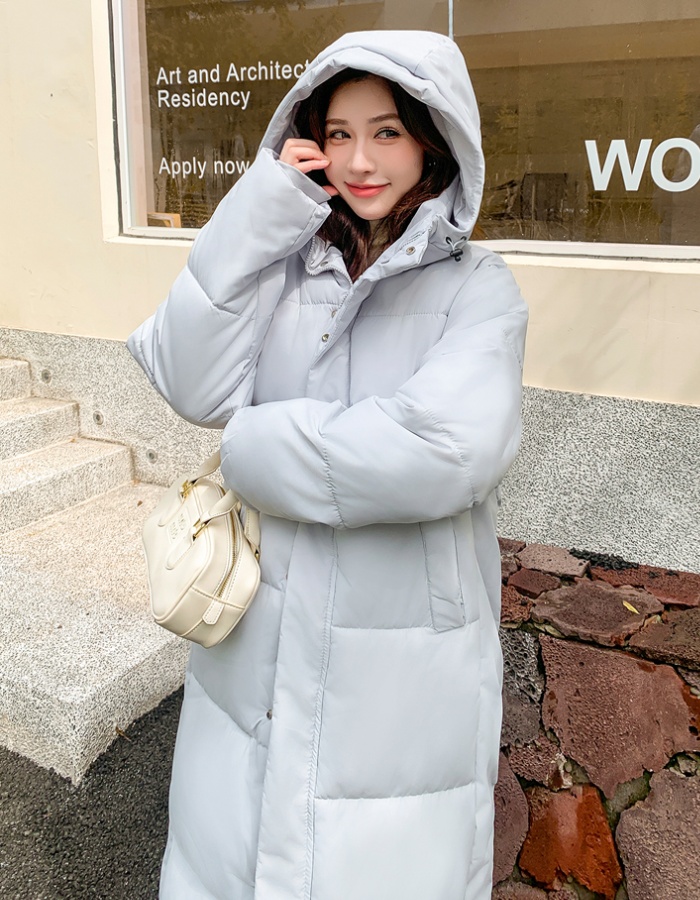 Winter loose coat exceed knee thick cotton coat for women