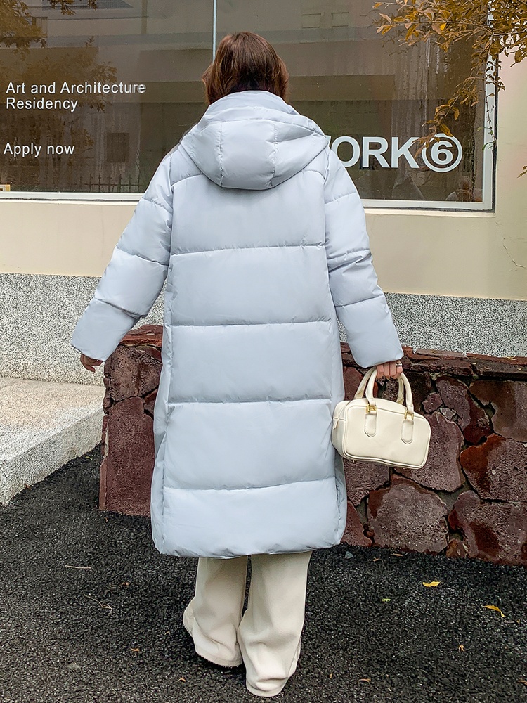 Winter loose coat exceed knee thick cotton coat for women