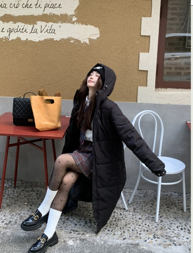 Removable winter hat large yard cotton coat for women