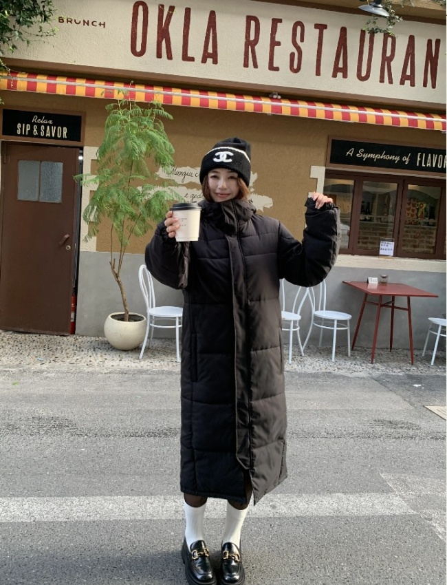 Removable winter hat large yard cotton coat for women