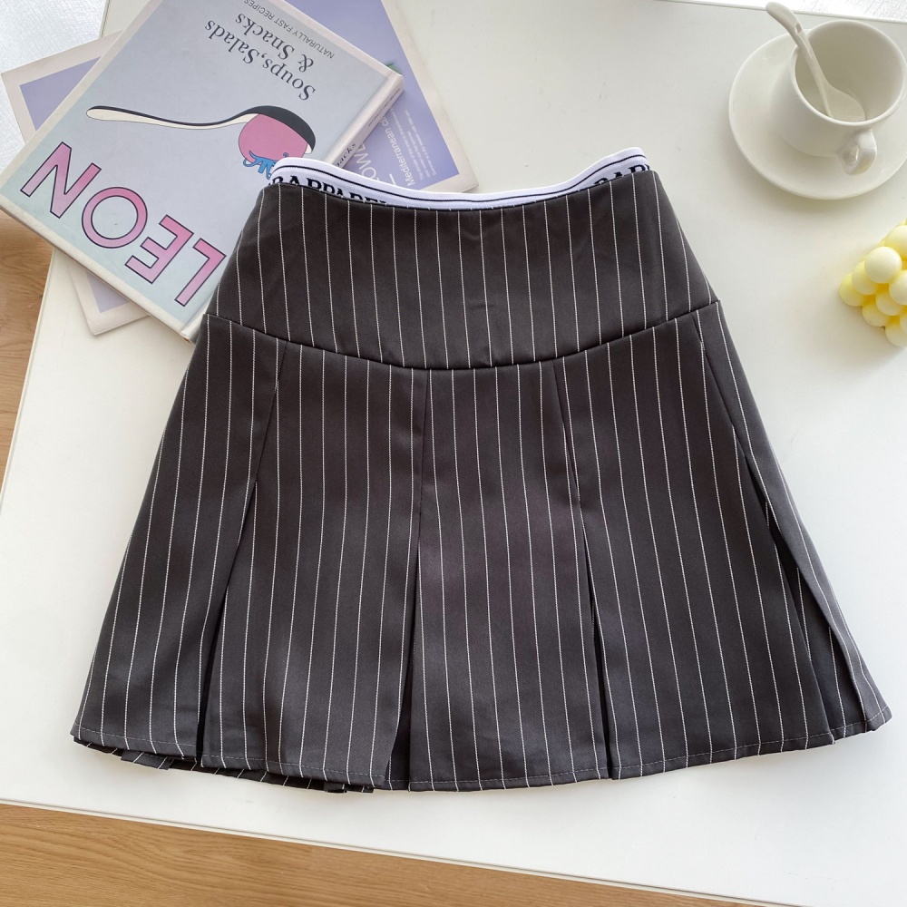 High waist anti emptied skirt stripe short skirt for women