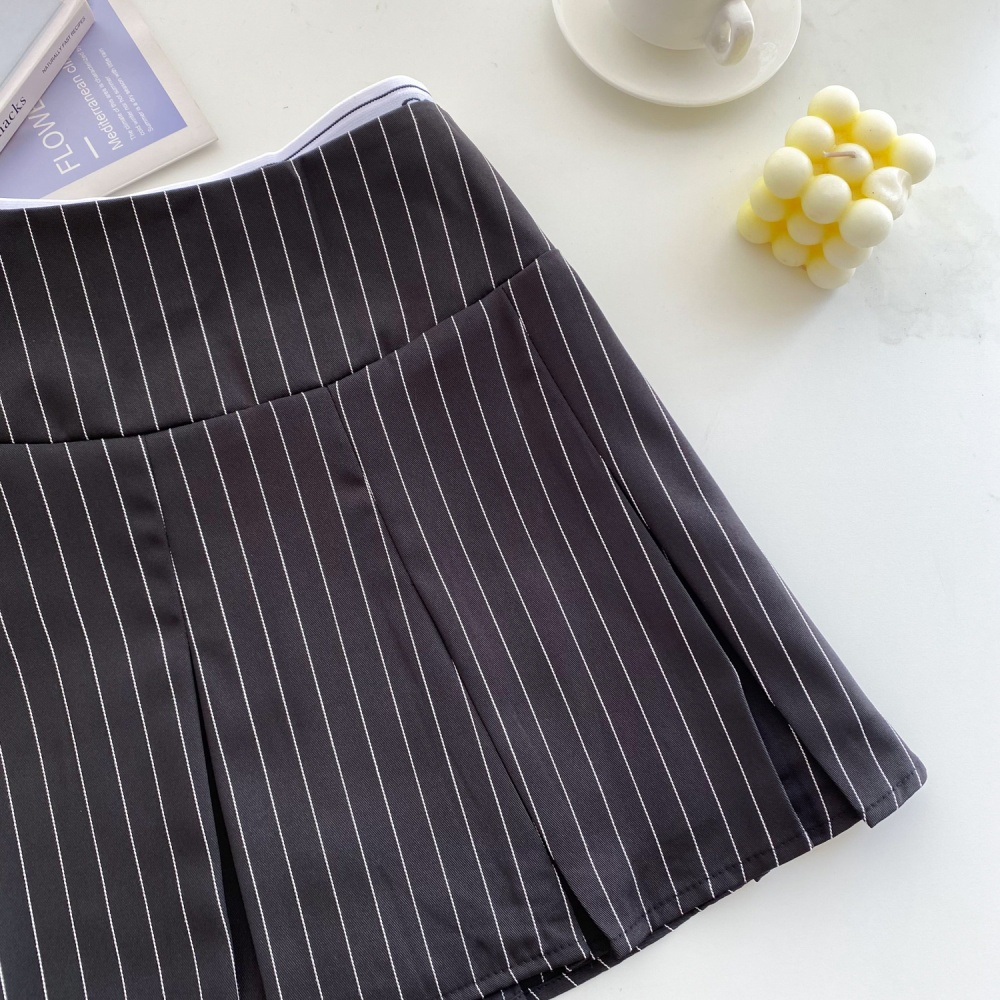 High waist anti emptied skirt stripe short skirt for women