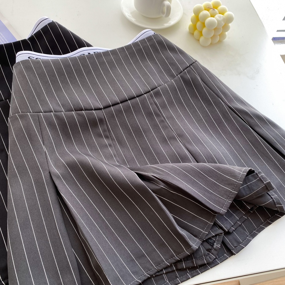 High waist anti emptied skirt stripe short skirt for women