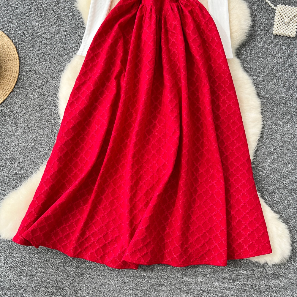 Embroidery dress sweater 2pcs set for women