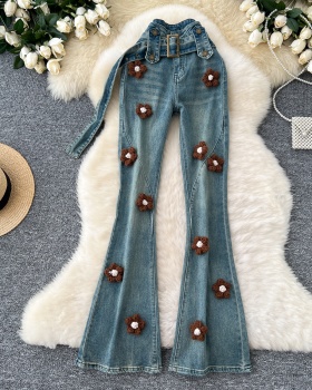 Slim retro jeans micro speaker long pants for women