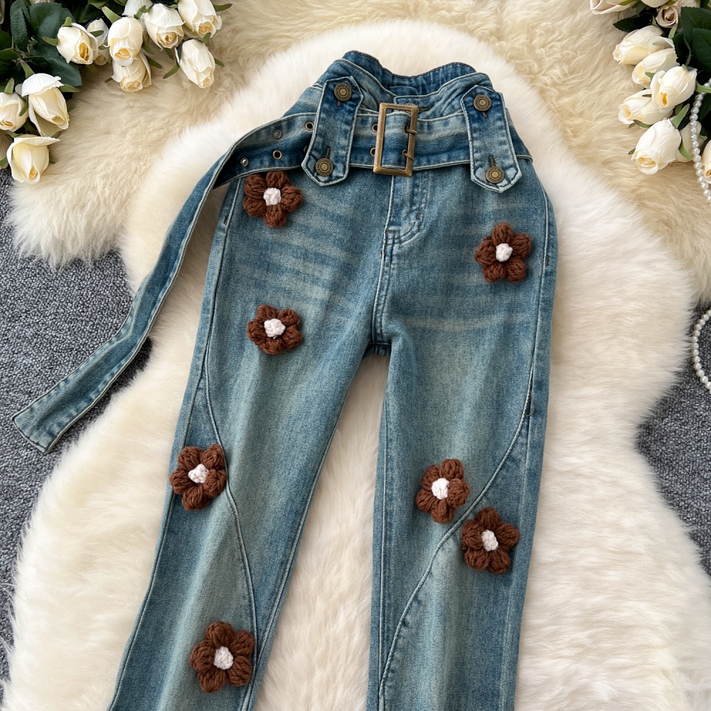 Slim retro jeans micro speaker long pants for women