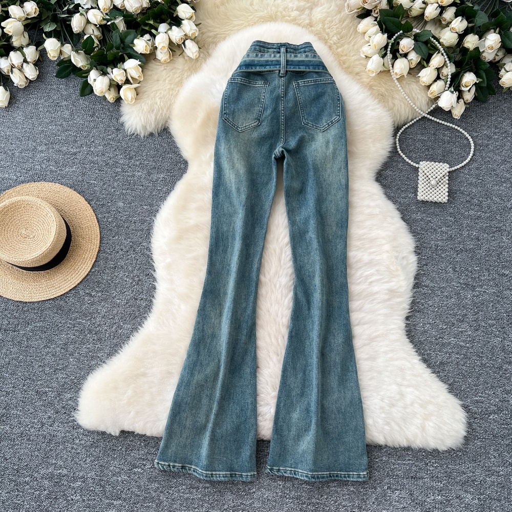 Slim retro jeans micro speaker long pants for women