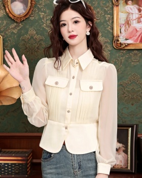 Imitation silk spring and autumn niche shirt