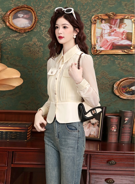 Imitation silk spring and autumn niche shirt