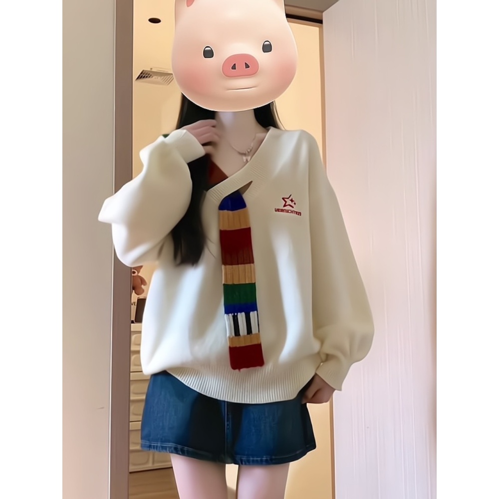 Fake retro sweater autumn and winter scarves for women