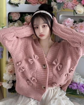 Tender small fellow coat knitted Korean style cardigan