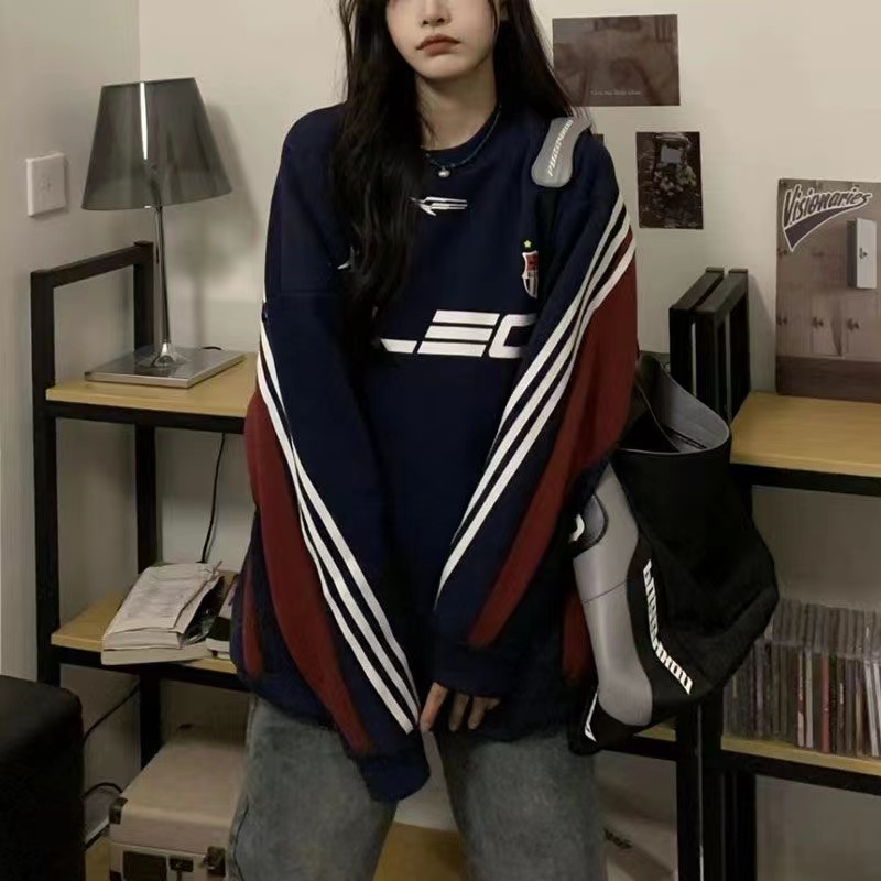 American style street hoodie splice autumn and winter tops