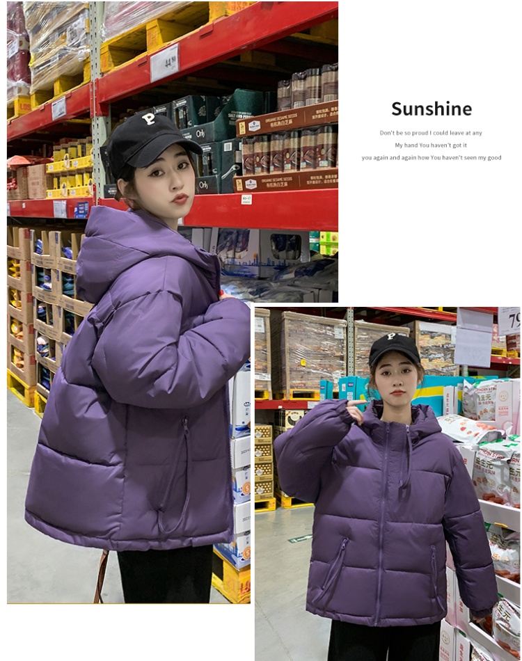 Fashion loose cotton coat winter hooded coat