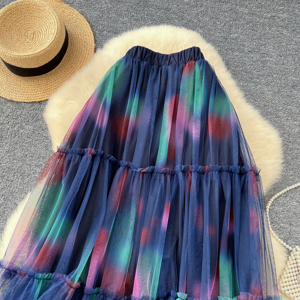 Slim autumn cake gradient high waist skirt for women