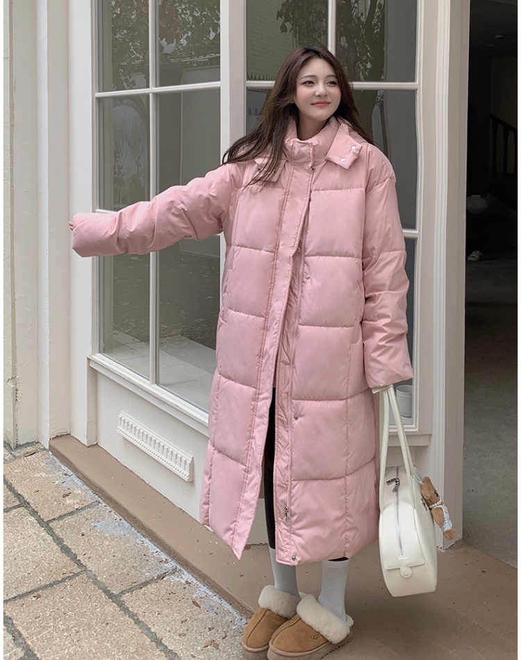 Long thick winter coat hooded thermal down coat