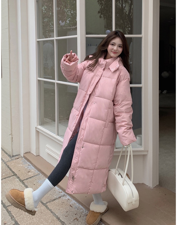 Long thick winter coat hooded thermal down coat