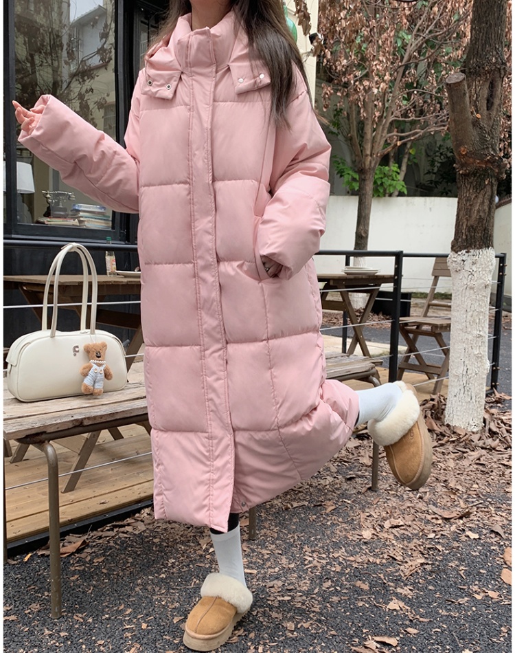 Long thick winter coat hooded thermal down coat