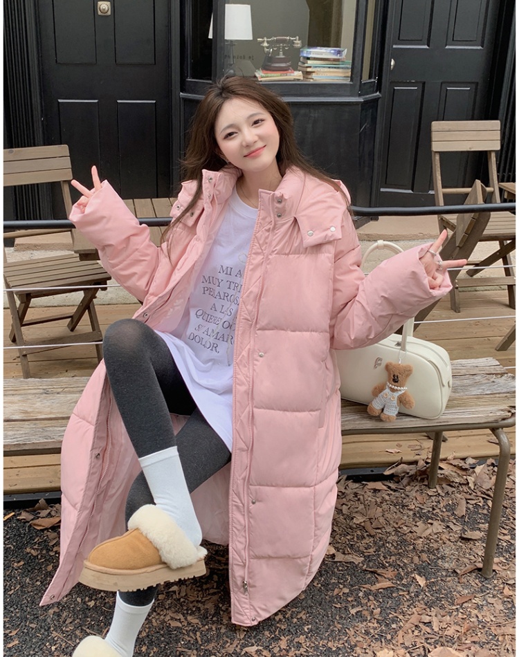 Long thick winter coat hooded thermal down coat