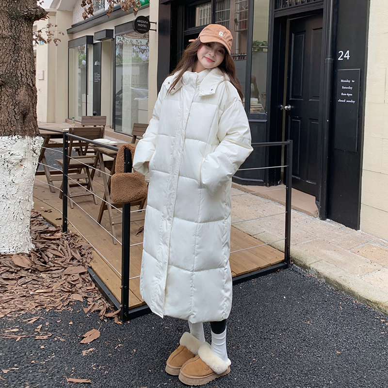 Long thick winter coat hooded thermal down coat