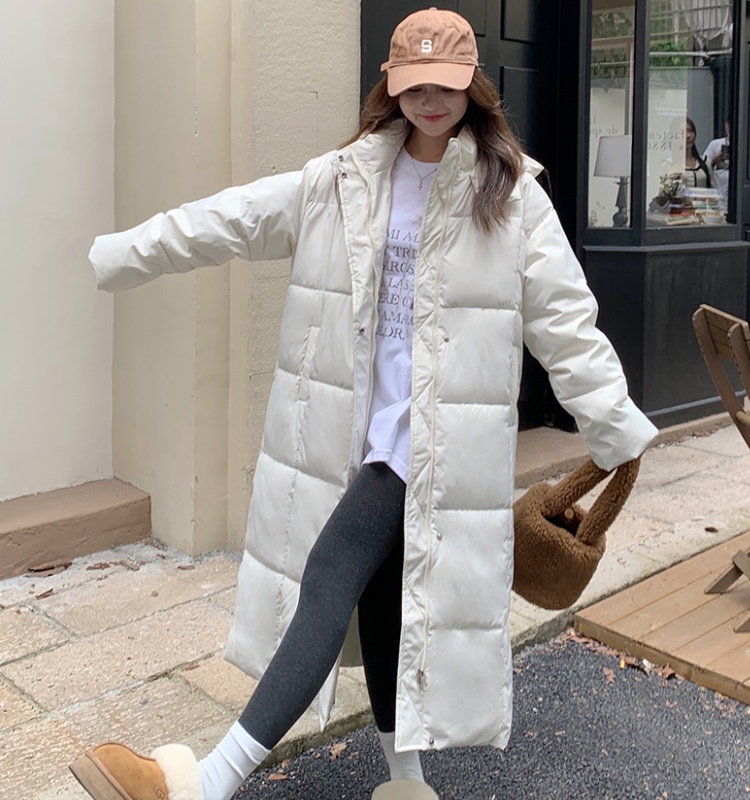 Long thick winter coat hooded thermal down coat