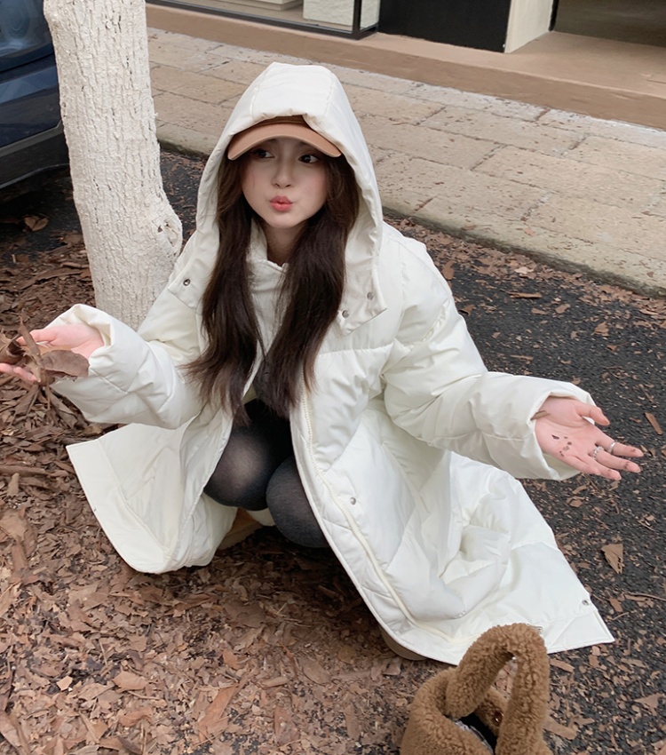 Long thick winter coat hooded thermal down coat