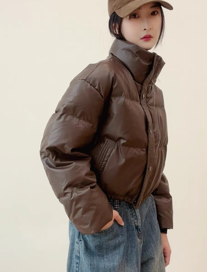 Winter PU bread clothing thick short coat for women