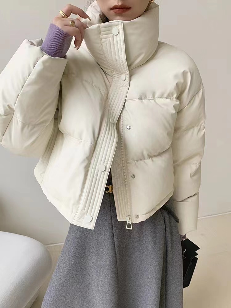 Winter PU bread clothing thick short coat for women