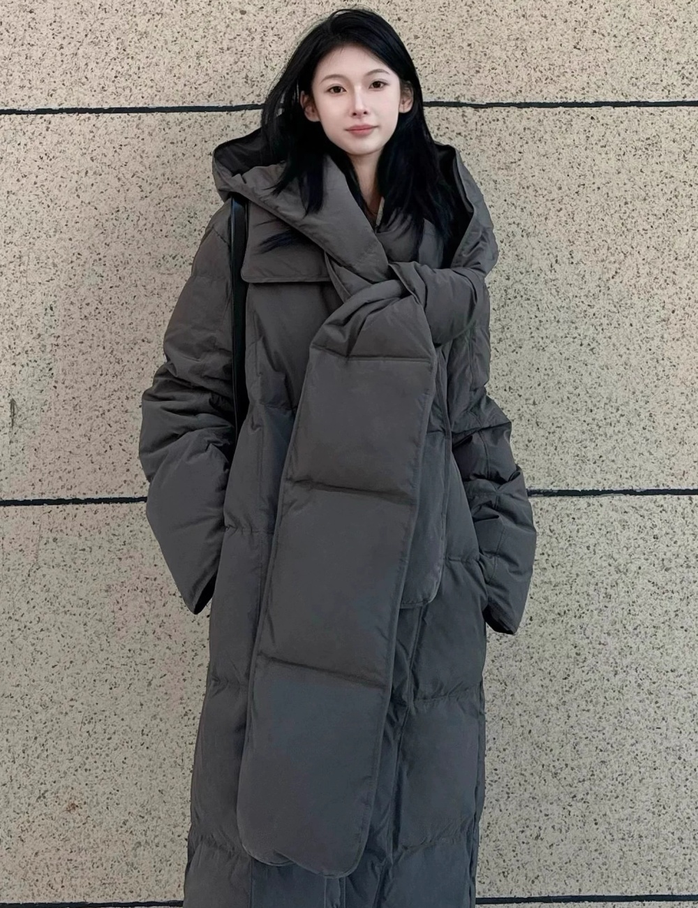 Thermal down scarves long cotton coat for women