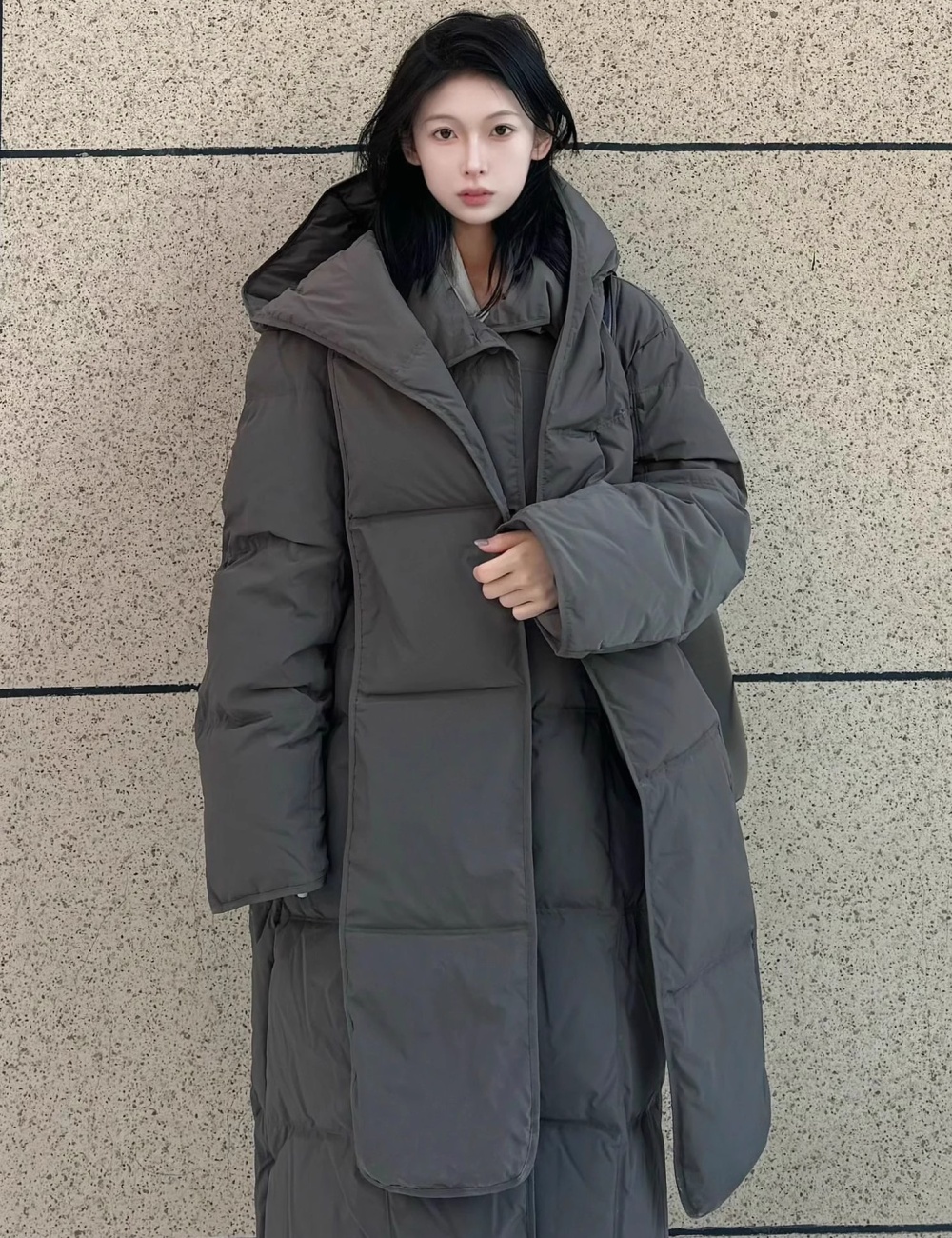 Thermal down scarves long cotton coat for women