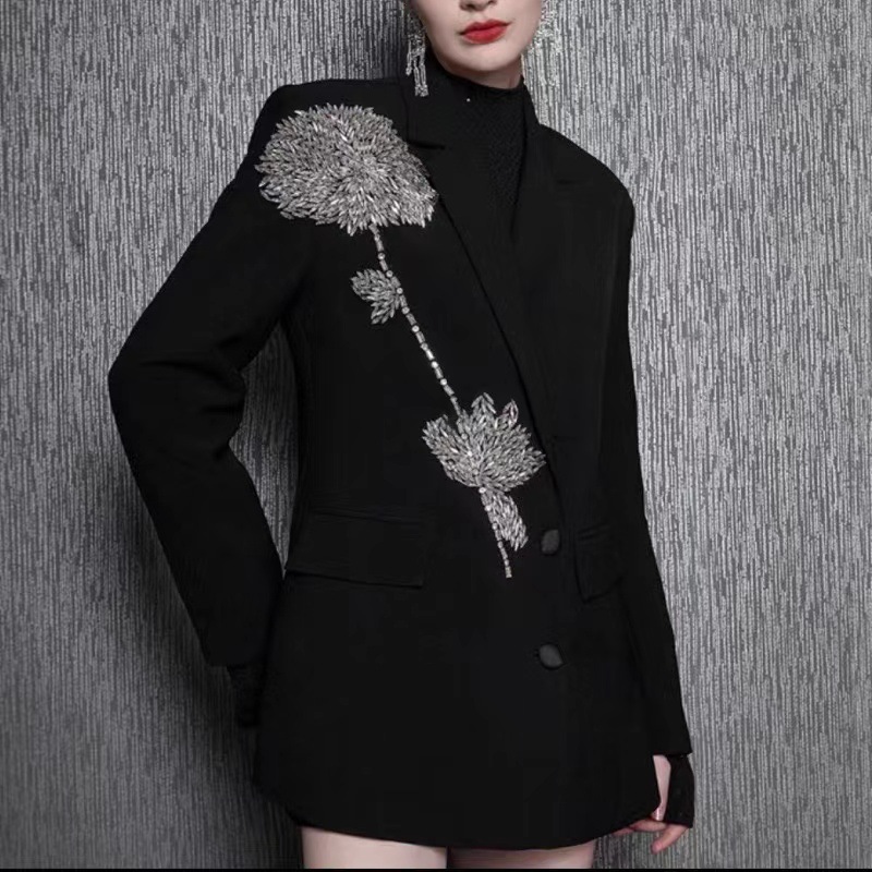 Shiny rhinestone coat temperament Casual tops for women