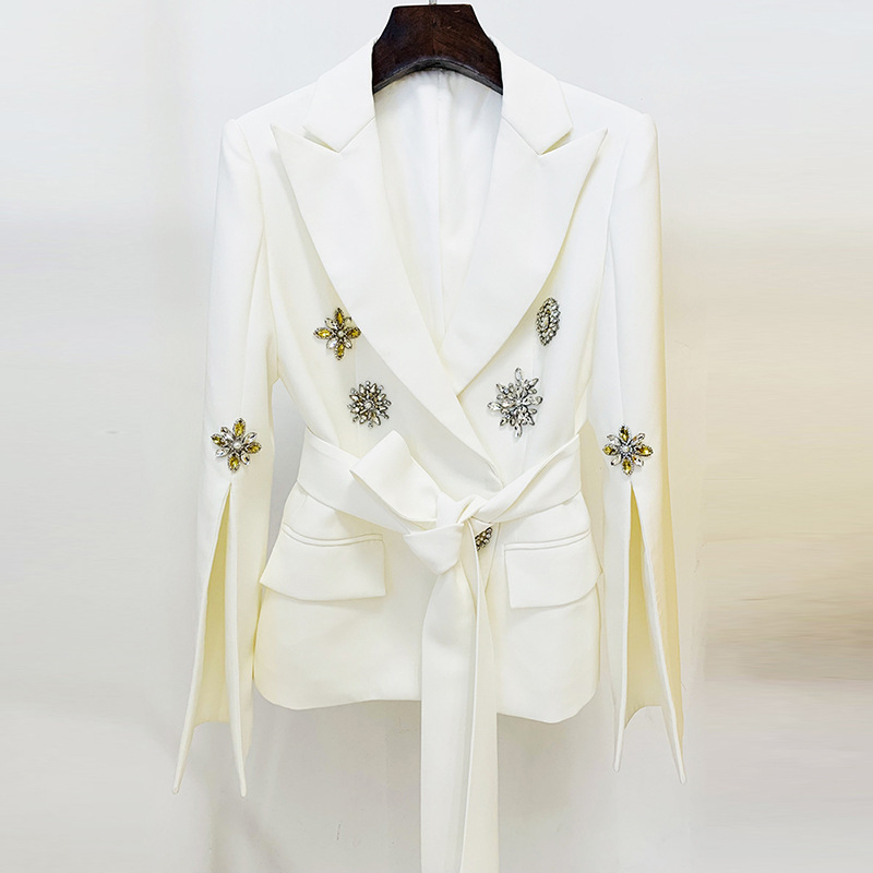 Waistband rhinestone coat fashion beading business suit