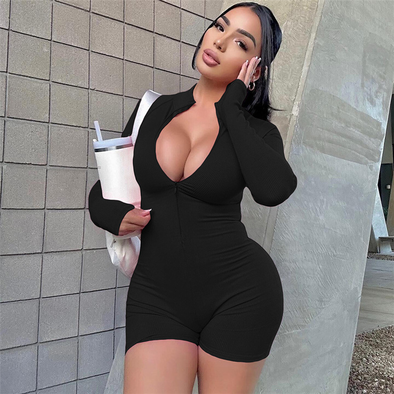 Slim sexy sports long sleeve fitness jumpsuit