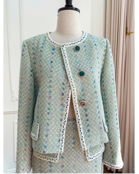 Green temperament tops long sleeve slim jacket