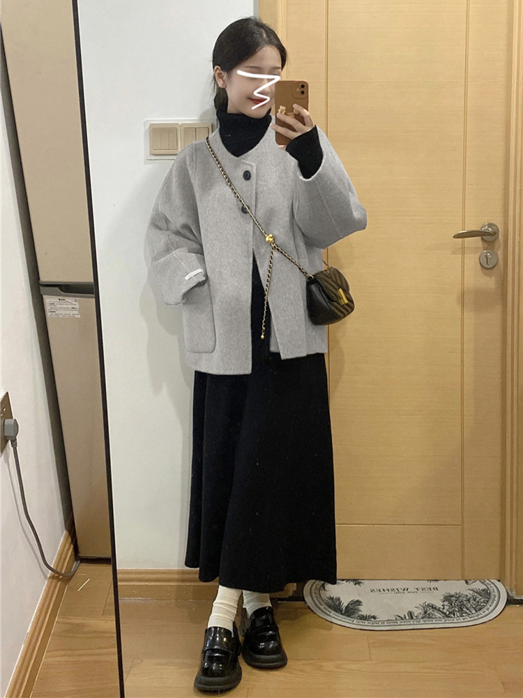 Autumn and winter woolen coat gray business suit