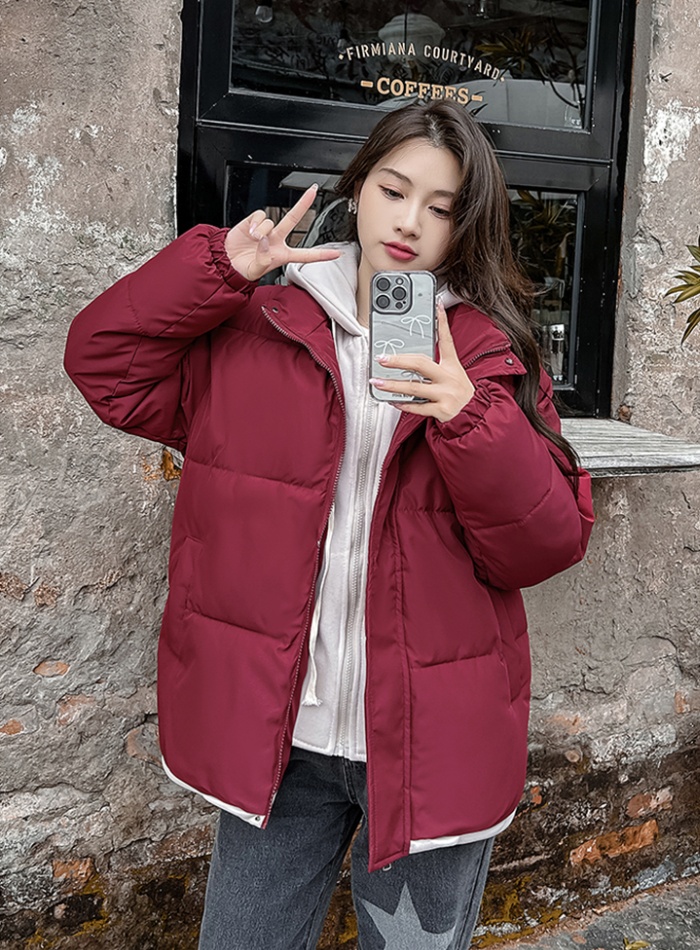 Fashion Pseudo-two hooded coat winter loose thermal cotton coat