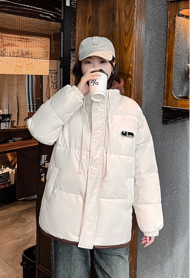 Fashion Pseudo-two hooded coat winter loose thermal cotton coat