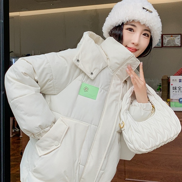 Green cotton coat short winter down coat for women