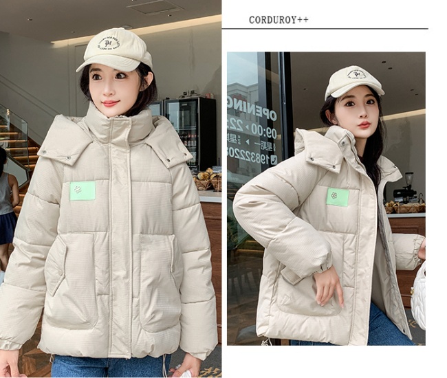 Green cotton coat short winter down coat for women