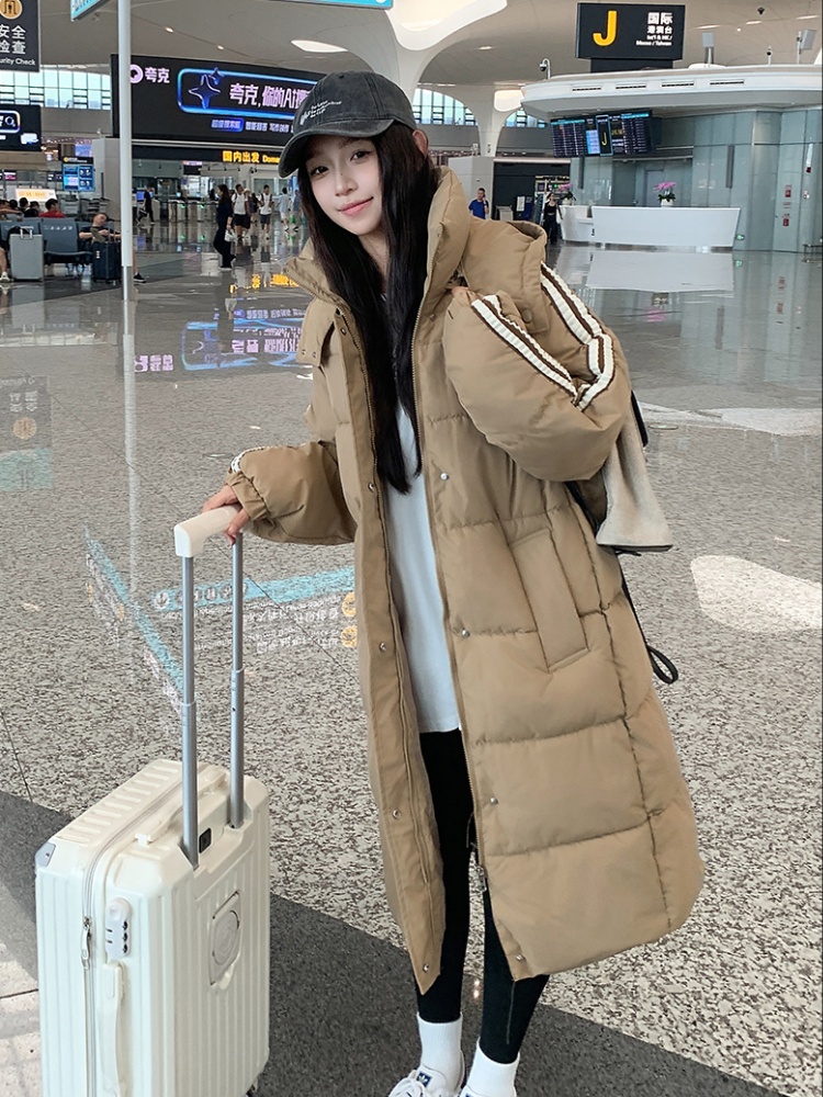 Loose Korean style long cotton coat for women