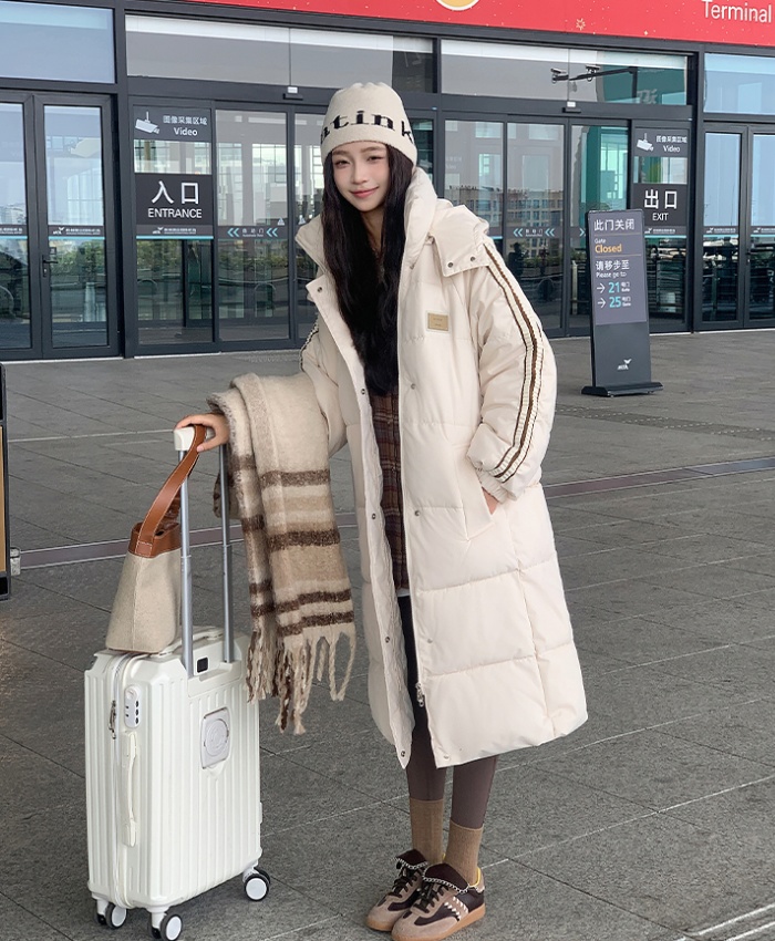 Loose Korean style long cotton coat for women