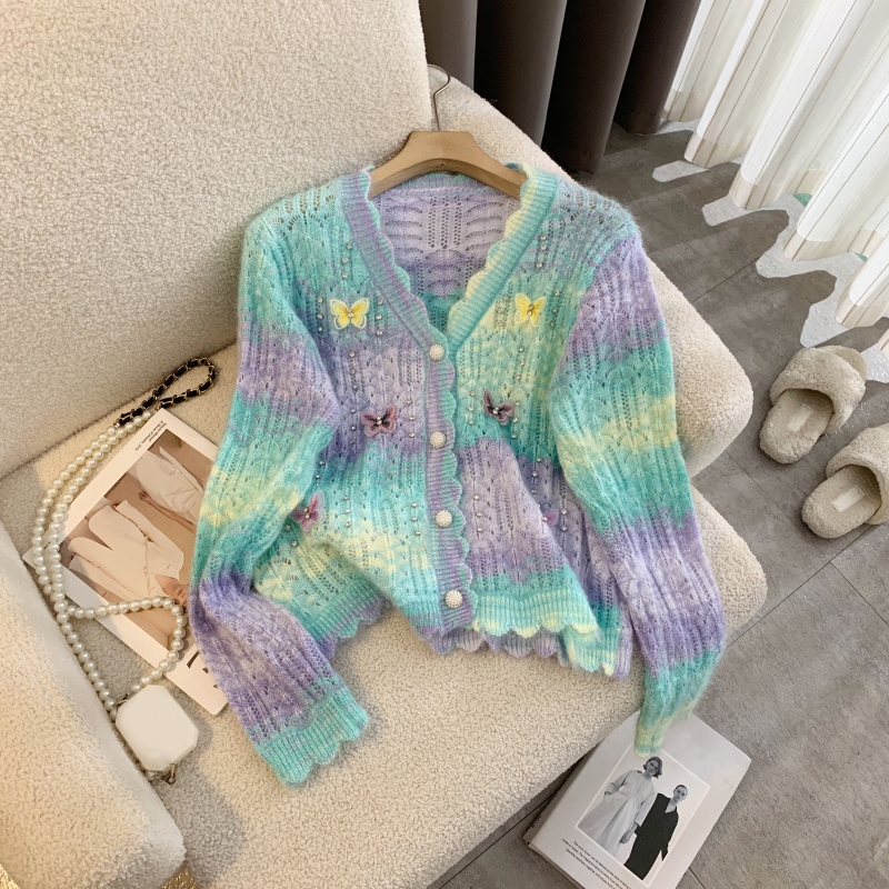 Korean style autumn colors cardigan temperament lazy tops