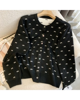 Knitted slim tops Korean style all-match cardigan