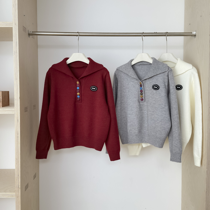 College style large lapel hoodie Casual sweater