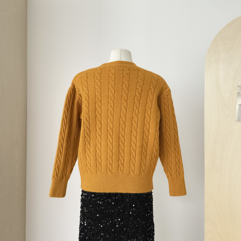 Korean style twist tops autumn sweater for women