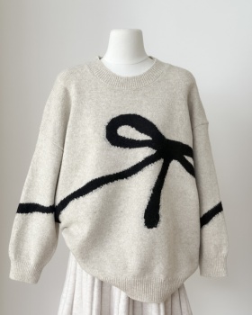 Knitted all-match sweater retro bottoming shirt for women