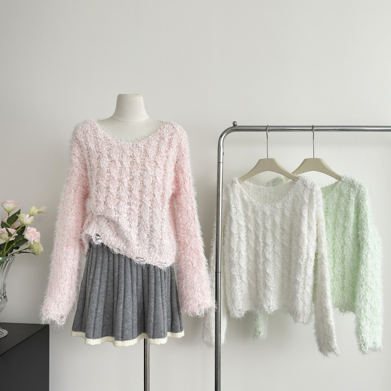 Loose hollow sweater niche Korean style tops for women