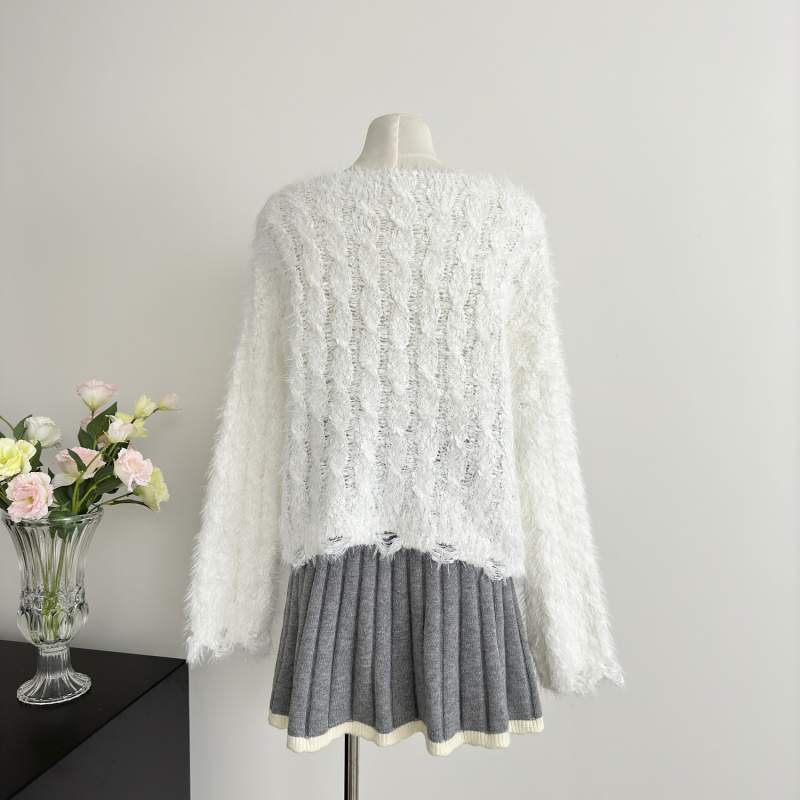 Loose hollow sweater niche Korean style tops for women