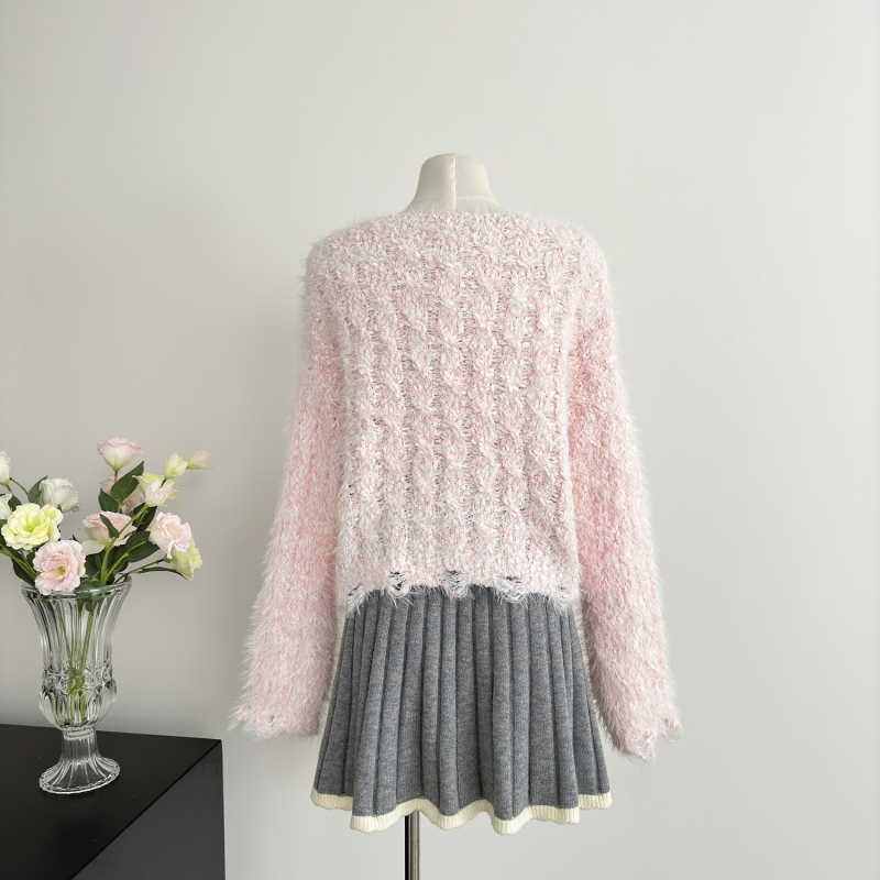 Loose hollow sweater niche Korean style tops for women