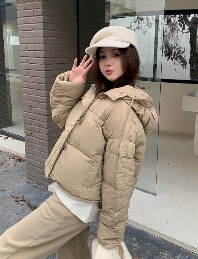 Casual cotton coat cstand collar zip bread clothing