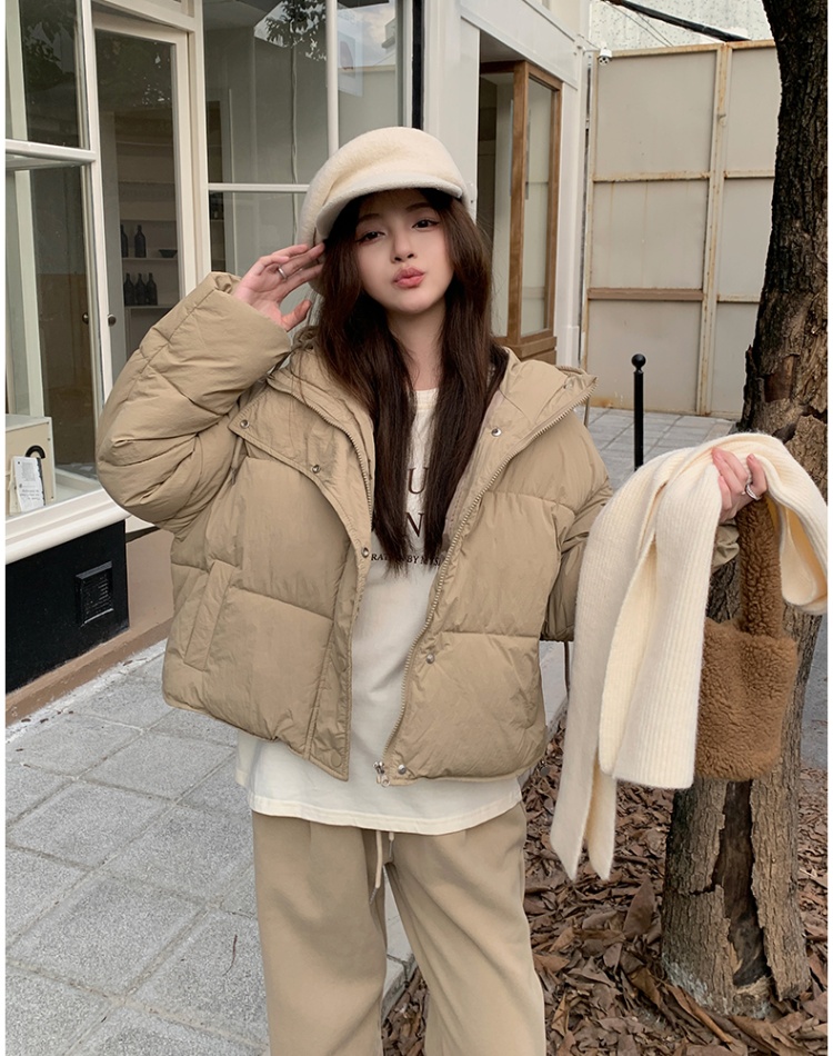 Casual cotton coat cstand collar zip bread clothing